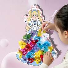 1套-趣味公主裝扮設計、DIY公主洋裝設計遊戲、女孩裝扮遊戲貼紙、兒童教育玩具、女孩禮物、女孩生日禮物、節日禮物、提升兒童設計思考能力、創造力與想像力 - 彩色 - 查看 8