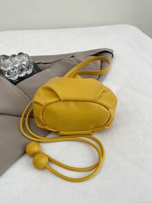 1pc This Stylish Solid-Color Bucket Bag, A Uniquely Designed Crossbody Bag, Is A Versatile Commuting Accessory And The Perfect Gift For Teenagers. - Multicolor - View 8