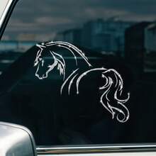 1pc Shiny Horse Silhouette Motorcycle Sticker, Self-Adhesive Durable Vinyl Material, Easy To Install, One-Time Use, Suitable For Cars, Trucks, Motorcycles, Add Charm To Your Vehicle - B - View 17