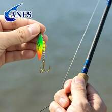ANFS 5pcs/Set Fishing Lure Rotating Spoon Spinner Bait Hook Hard Metal Spinner Lure Set With Tackle Box, Gift Pack - Multicolor - View 10