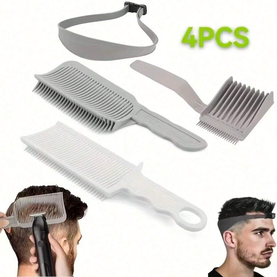 New Clipper Comb Set, Essential Hair Styling Accessory For Men. Curved Clipper Edge Comb With Graduated Positioning Function. Suitable For Hair Salons, Home And Daily Hair Styling, Convenient And Practical. - Multicolor - View 1