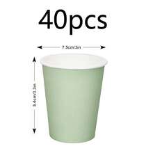 90/50/20/10pcs Paper Cups, Party Cups, Sage Green Paper Cups, Cold Drink Cups And Coffee Cups, Party Drinkware, Suitable For Birthday Party, Wedding, Mother's Day - Mint Green - View 12