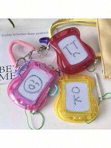 1pc/5pcs/10pcs Cute Mini Writing Board, Drawing Board Children's Toy, Keychain Pendant, Bag Charm, Student Gift (Random Colors), Back To School - Multicolor - View 3