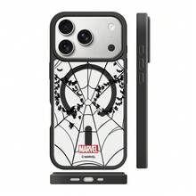 Miniso Marvel Spider-Man Personalized Creative Spider Web Design, MagSafe Magnetic Charging, Compatible With IPhone 17 Pro Max/16 Pro/15/16 Plus/14/13/17 Air/17 Pro/15 Pro Max/12 Pro, Men's Drop-Proof Protective Case, Compatible With Apple. - Black - View 3