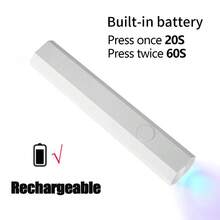 Lámpara de Uñas YIKOOLIN Mini UV para Curado de Uñas de Gel, Lámpara LED para Esmalte de Gel, Secador de Uñas USB para Curado Rápido - Conjunto blanco - Ver 10