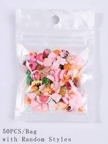 50pcs/1bag 3D Resin Fruit Dessert Cake Nail Art Decoration, DIY Nail Art Decoration, Nail Art Products, Home Salon Decoration Crafts, Nail Art Accessories Nail Art Gems Nail Charms - Multicolor - View 12
