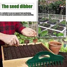 Herramienta de jardinería sembradora rápida de 12 orificios - Sembradora manual de plástico duradero e impermeable, dispensador manual de semillas adecuado para verduras y flores, sembradora eficiente de línea recta para el cuidado del jardín y el césped, herramienta auxiliar para la plantación de verduras, accesorios de plantación - verde - Ver 9