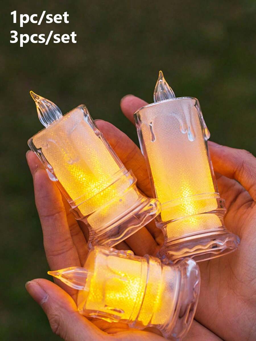3個/1個 經典電子水滴形蠟燭燈，電池供電無焰蠟燭燈，適用於婚禮裝飾、派對裝飾、節日裝飾、房間裝飾、臥室裝飾、餐桌裝飾、茶燈、室內臥室裝飾蠟燭、求婚裝飾蠟燭