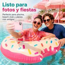Aro Flotante Rosquilla Colorido, Fácil de Llevar a Viajes y Excursiones, Ideal para Días de Sol en la Playa, Reuniones en la Piscina y Momentos de Ocio en el Lago - Rosquilla - Ver 4