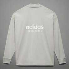 Adidas Men's Minimalist Letter Print Sports Long Sleeve T-Shirt, Versatile - Light Grey - View 1