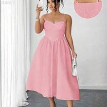 jianchaimaoyi02  Vestido de tirantes finos de talla grande con tonos morados - Rosa Pálido - Ver 1