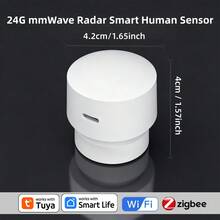 RSH WiFi/ZigBee 24G 人體存在偵測器 毫米波雷達運動感測器，人體存在感測偵測，室內安防警報系統，支援 Tuya Smart / Smart Life App 控制 - 查看 10