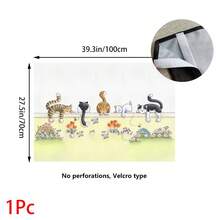 1pc, Home Decor, Cat Pattern Printed Table Skirt, Kitchen Small Curtain, Kitchen Cabinet Cover, With Curtain Holes, Easy To Hang, Rectangular, Machine Woven, Machine Washable, Kitchen Decoration And Accessories, Perfect For Kitchen Cabinets And Home Decor - Multicolor - View 16