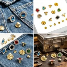 30/100 Sets 11mm Rhinestone Rivets, Including Colorful Sunflower Rivets, Suitable For Handmade Repair, Decorative Beading And Jewelry Making - C - View 3