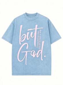 Classic Retro Fashion Casual Novel Four Seasons Simple And Versatile. Men's Four Season High-Quality Printed Washed Cotton Brand Loose Casual T-Shirt - 淺藍色 - 查看 3