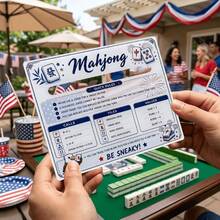 1pc Mahjong Reference Card, Mahjong Quick Reference Guide, American Mahjong Rules Guide, Acrylic Waterproof Mahjong Game Card (Suitable For Beginners), Party Game Essential - Multicolor - View 7