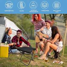 30cm Klappbarer Camping-Hocker, Leichter Tragestuhl Für Reisen, Wandern, Angeln, Grillen & Strand – Ideal Für Outdoor, Festival & Balkon, Großflächiger Sitz Mit Stabiler Konstruktion, Platzsparendes Faltmöbel Für Erwachsene - Schwarz - Übersicht 5
