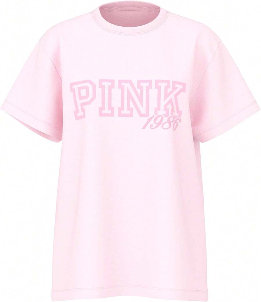 Camiseta de algodón de talla grande para mujer de Pink (tallas XS - XL) - Estilo - Ver 1