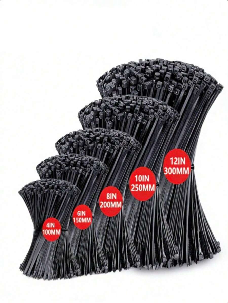 Bộ dây rút nylon chịu lực 1000/800/500/400/300/200/100/10 cái - Đa kích thước (4/6/8/10 inch) Tự khóa, lực kéo lên đến 50 lbs, phù hợp cho môi trường trong nhà và ngoài trời, có thể dùng để quản lý cáp, sắp xếp và cố định trong nhà, văn phòng, vườn, studio, cũng như hỗ trợ cây leo trong nhà và ngoài trời, phụ kiện dụng cụ làm vườn hữu ích, dây rút chịu lực, bộ sắp xếp dây văn phòng, phụ kiện sửa chữa ô tô, thiết yếu cho du lịch và kỳ nghỉ