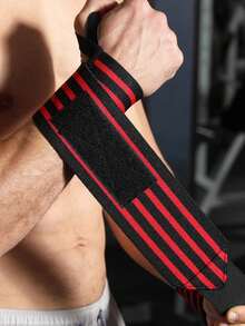 1pc Striped Nylon Sports Wristband, High Elasticity Adjustable, Prevent Sprain - Multicolor - View 9