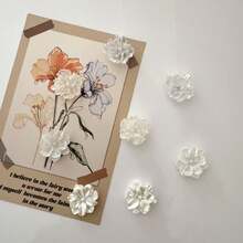 Beautiful Flower Shaped Refrigerator Magnet Set, White Fridge Magnets, Kitchen, Cabinet And Dishwasher Decorative Stickers - Perfect Friendship And Confession Gift And Various Holiday Options - one-size - View 2