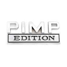Pimp Edition Emblem Car Side Rear Front Hood Trunk Door Fender Bumper Metal Badge 3D Decal Sticker Fit ForF150 F250 F350 Silverdo 1500 2500 Sierra GMC Chevy CarTruck SUV Silver Black (CR-PE) - 銀黑 - 查看 7
