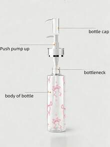 蝴蝶結紋理透明壓式壓克力乳液分裝瓶，提供100ml、120ml、150ml、200ml多種尺寸。瓶身由透明塑料材質製成，適用於分裝水性乳液、各種化妝品和化妝水，是旅行和出差的理想便攜容器。 - 彩色 - 查看 8