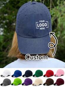 Customizable Baseball Caps Text Graphics Unisex Adjustable Sun Hats Personalized Gift Print Any Face Directly Onto The Cap - Multicolor - View 2