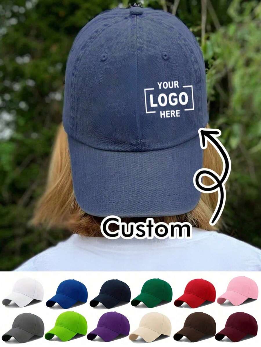 Customizable Baseball Caps Text Graphics Unisex Adjustable Sun Hats Personalized Gift Print Any Face Directly Onto The Cap