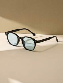 Vintage Retro Square Sunglasses Women Men, Blue Ocean Lens Fashion Shades, Summer Holiday Essential For Beach Travel Driving - Blue - View 2