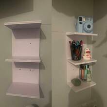 3/5-Tier Floating Wall Shelf Unit For Wall Decor & Makeup Vanity - White Narrow Cute Display Storage Shelf For Small Spaces, Decorative Vanity Shelf Room Decor - Mixed Colors - View 7