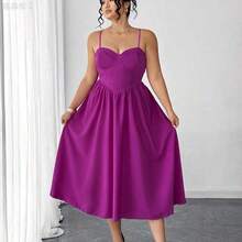 xuehuamaoyi02  Vestido de tirantes finos de talla grande con tonos morados - Rosa Pálido - Ver 6