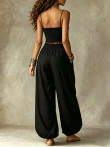 Relaxed Two-Piece Set For Lounging And Travel, Very Popular - Black - View 5