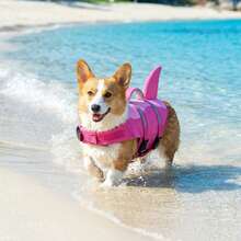 Shark Dog Life Jacket High Buoyancy Swimming Pet Vest With Handle Suitable For Small And Medium Dogs - Rose Red - View 8