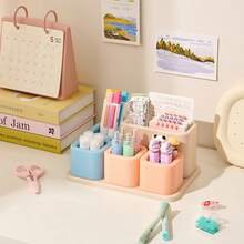 Desktop Pencil Holder, Cosmetic Storage Box, Pencil Desktop Organizer, Stationery Supplies Organizer, Cute Pencil Cup Pot, Suitable For Office, School, Art Supplies, Back To School Supplies, School Supplies, First Day Of School - Multicolor - View 6