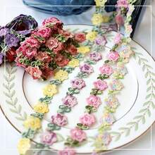1 Yard 2cm Exquisite Embroidered Small Flower Lace Trim, Handmade DIY Clothing Curtain Hat - Multicolor - View 3