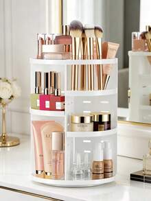 360度旋转桌面收纳架，亚克力盒化妆品收纳盒，适用于口红、护肤品、化妆品展示架，适合度假、海滩、浴室、卧室等场所，大容量 - 彩色 - 查看 14
