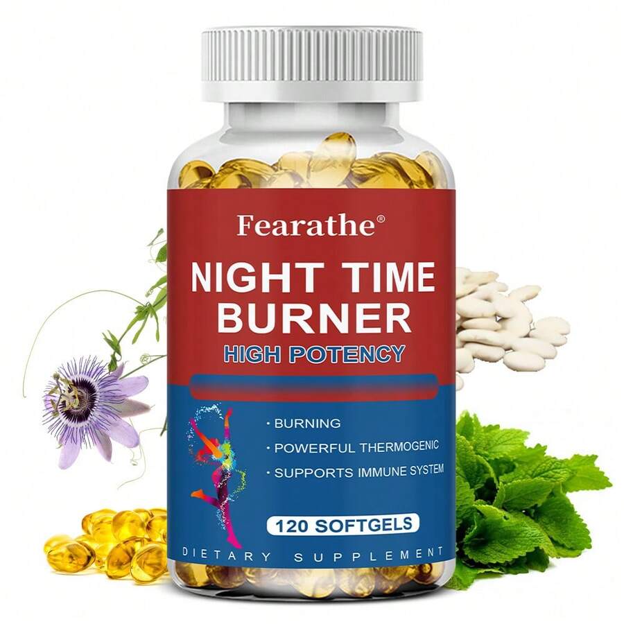 Nighttime Fat Burner - High Potency Formula With White Kidney Bean And Green Coffee Bean - Metabolism Support - 120 Softgels - 1 bottle - View 1