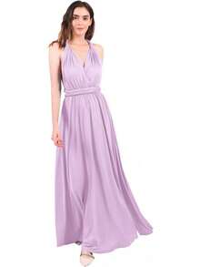 Vestido de Dama de Convertible para Mujer - Burdeos - Ver 4