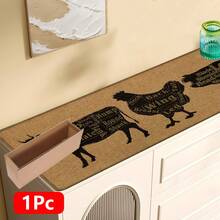 1 pieza, Decoración del hogar, Estampado de patrón de camello, Alfombra de cocina de lino, Tapete de cocina, Tapete de piso, Tapete de baño, Tapete de puerta, Impresión 3D rectangular, Adecuado para sala de estar, dormitorio, pasillo, baño, lavandería - Alfombra de poliéster, Adecuado para decoración del hogar interior y exterior - Multicolor - Ver 14