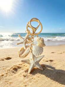 Vigour Summer 海洋系列樹脂鑰匙圈，包含海星、扇形珍珠貝殼和卡通螃蟹等多種海洋生物。樹脂材質，可用作包包掛飾、汽車鑰匙圈，或作為送給喜愛海洋生物的朋友和家人的小禮物，時尚配件、居家鑰匙圈、耳機吊飾、手機殼吊飾、鑰匙圈配件、生日禮物、日禮物、情人節禮物、派對禮物 - 彩色 - 查看 7