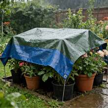 Reinforced Waterproof PE Tarpaulin, 7 Sizes Bicolor Tarp With Metal Grommets, UV, Tear & Weather Resistant, Durable Cover For All-Use Outdoor & Indoor Protection - Two-color Tarpaulin - View 1