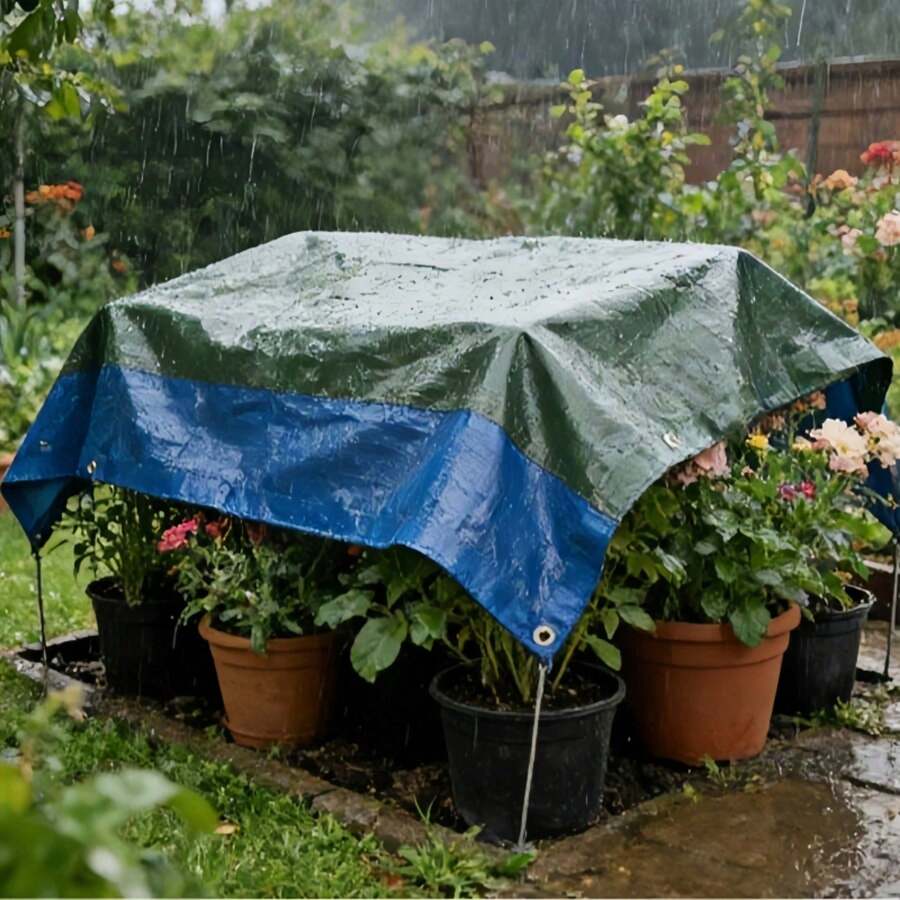 Reinforced Waterproof PE Tarpaulin, 7 Sizes Bicolor Tarp With Metal Grommets, UV, Tear & Weather Resistant, Durable Cover For All-Use Outdoor & Indoor Protection - Two-color Tarpaulin - View 1