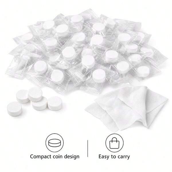 Toalla facial comprimida desechable, 50 piezas de pañuelos de baño comprimidos portátiles y ligeros, toalla facial, paño de limpieza y toalla de mano para uso en el hogar, baño y oficina, toallas de viaje