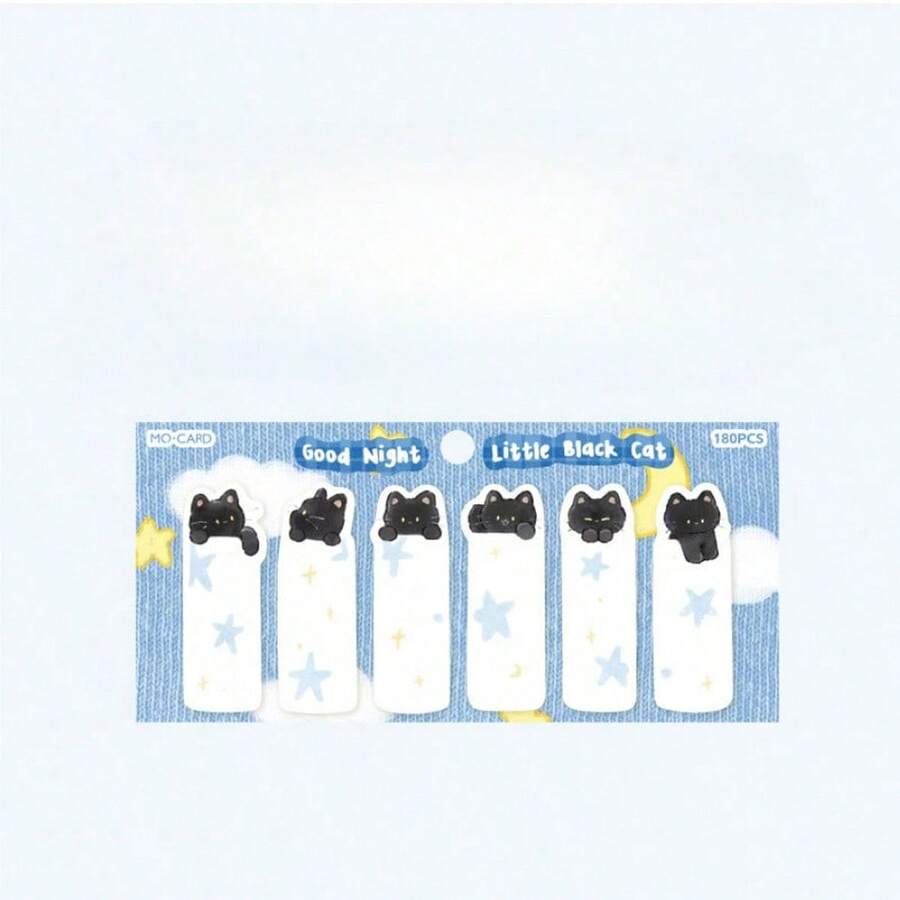 1pc Cute Cartoon Black Dot Series Sticky Notes, Student Memo Organizer - one-size - View 1