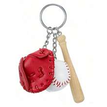 Juego de regalo de llavero de béisbol personalizado, llavero de bate y guante de béisbol (adecuado para hombres, adolescentes), regalos para entusiastas de los deportes, regalo ideal para él - Llavero de béisbol multicolor - Ver 15
