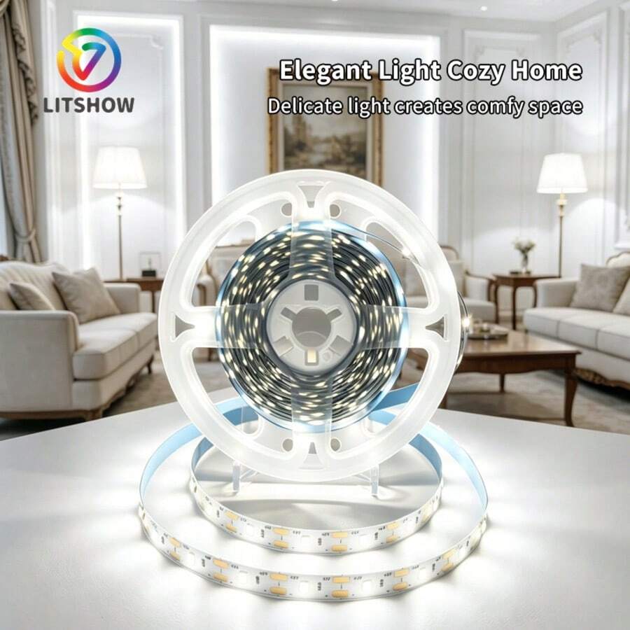 觸控開關暖白/白色USB LED燈條,3.2英尺-16.4英尺可彎曲2835 LED燈條,可裁剪自黏式電視背光、櫥櫃下照明、梳妝鏡桌飾燈,適用於臥室 - 觸控開關 - 查看 1