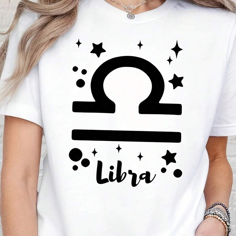 Libra Zodiac Shirt, Virgo Birthday Gift For WoM-En, Minimal Virgo Star Sign T-EE, Aesthetic Star Sign T-EE, Horoscope T-EE For Astrologovers Heavyweighotton T-Shirt - Made Of Thick - Blanco - Ver 1
