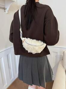 1 Stück Mädchen 3D Blumen Taillentasche, Reißverschluss Umhängetasche Brusttasche, lässige Schultertasche, geeignet für den täglichen Gebrauch - Ein neuer Stil - Übersicht 6