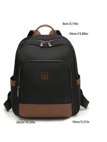 Multi‑Wear Casual Backpack Detachable Shoulder Strap Anti‑Theft Zipper Work Bag - Black - View 8
